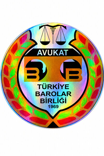 eslem bijuteri BAROLAR BİRLİĞİ HOLOGRAM 2 ADET AVUKAT İÇ CAM STİCKER 8 CM