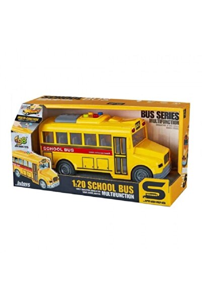 JS Toys JSTOYS JS168 toy school bus, yellow, lights and sounds, 1:20