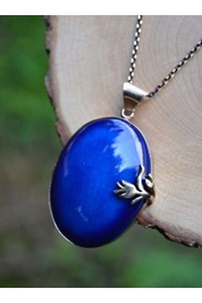 Stoneage Handmade Tile Necklace - Blue -