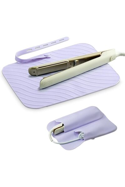 SYOSI Purple Heat Resistant Silicone Mat Pouch for Hair Straightener, Flat Ir...