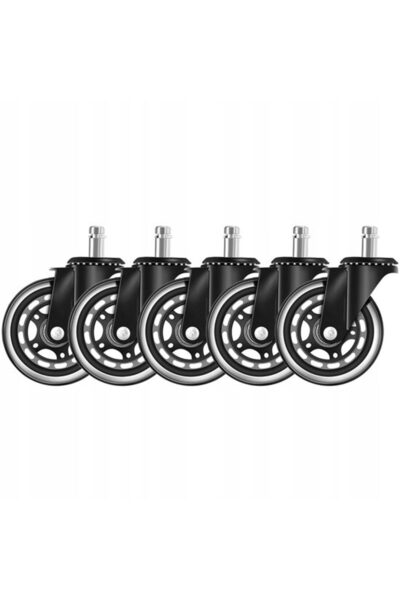 Solplant Roti pentru scaun birou, cauciuc, metal, 5 buc, diametru 7.5 cm, 12x...