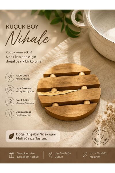 HG WoodArt El Yapımı Doğal Ahşap Küçük Boy Nihale