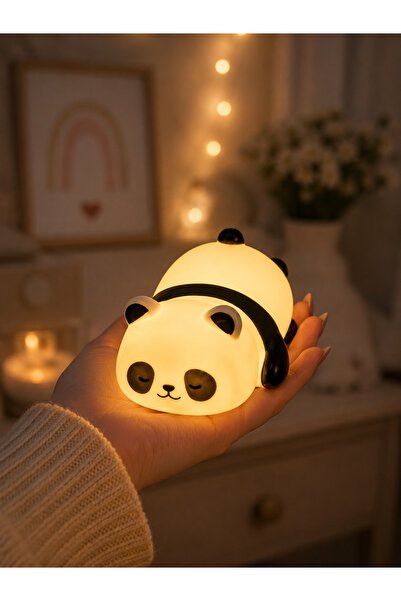 HEPBİMODA Sevimli Panda Gece Lambası | Yumuşak LED Işık Gece Lambası ( Tek Re...