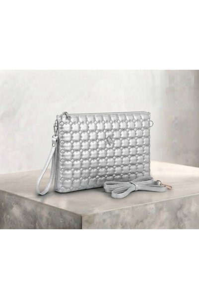ZEYS Embroidered Long Strap Faux Leather Portfolio & Clutch Bag