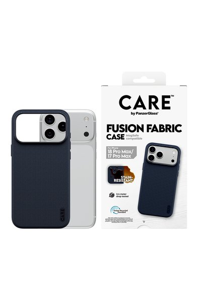 Panzer Glass CARE™ Fusion Fabric-Tech Dokuma Leke Tutmaz MagSafe Kılıf Mavi iPhone 18 Pro Max | 17 Pro Max