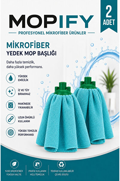 Genel Markalar MOPIFY 2'li Set Profesyonel Mikrofiber Yedek Mop Başlığı - Mak...
