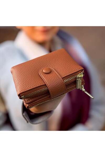 rinkadoll Tan Color Small Size Soft Texture Minimalist Wallet Clutch Bag