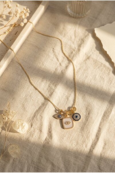 SR Jewelry Box 🧿 Nazar Boncuklu Çoklu Charm Kolye – Zirkon Taşlı Şık Kadın K...