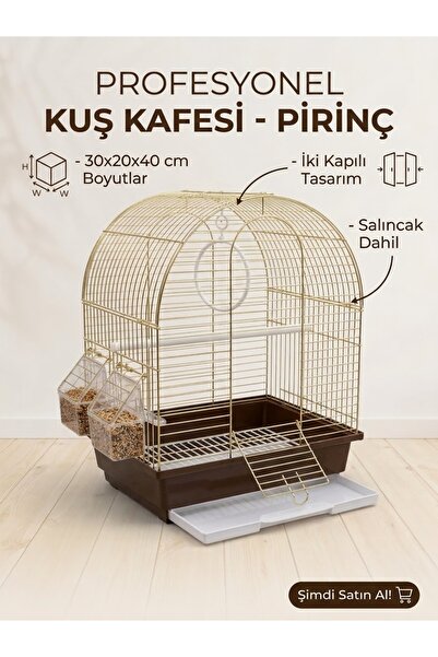 TUĞRA PET MARKET Pirinç Kuş Kafesi