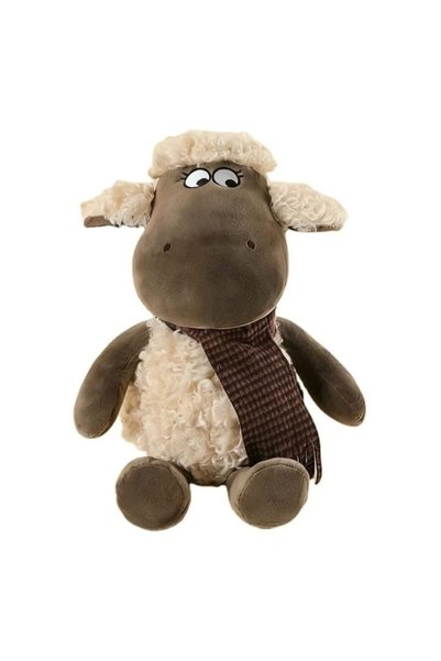 MASHASHOP Oaie de pluș, jucărie moale și adorabilă, bej/multicoloră, 25 cm
