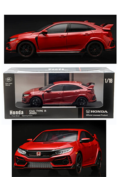 Genel Markalar 1:18 Honda Civic Type R 2020 Diecast Model Araba Kırmızı