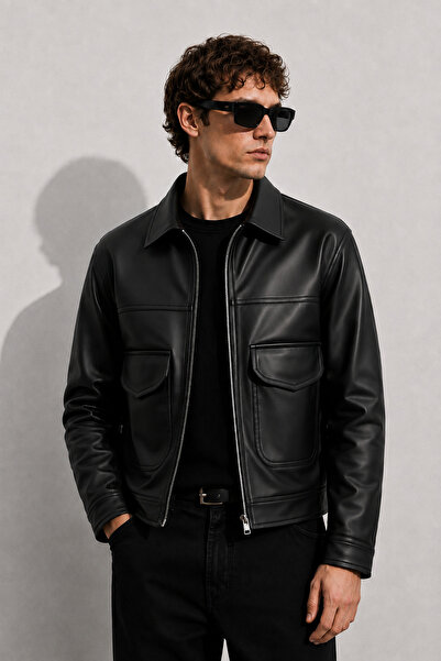 Montivo New Now Men's Bsk Model Premium Leather Jacket