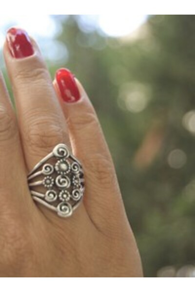 Stoneage Bohemian ring - silver color -