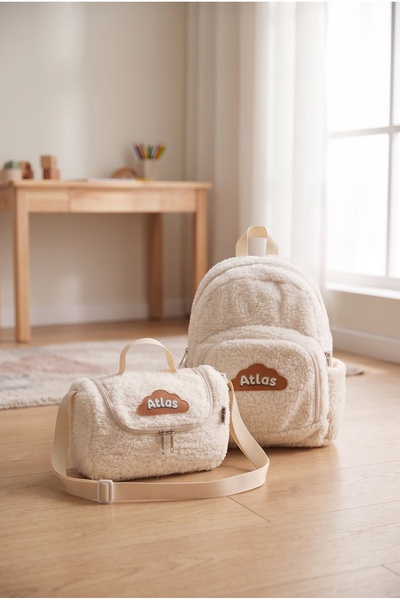 Hevi Kids Hevikids Kişiye Özel İsimli Tavşan Kulaklı Beyaz Peluş 2'li Çocuk Ç...