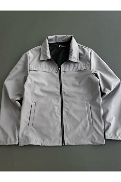 Baycombine35 Men's Brown Zippered Stand Collar Seasonal Coat – Stylish Casual...