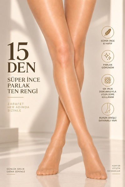 PJ & Me 15 Den Super Thin Shiny Skin Color Women's Pantyhose Transparent Tigh...