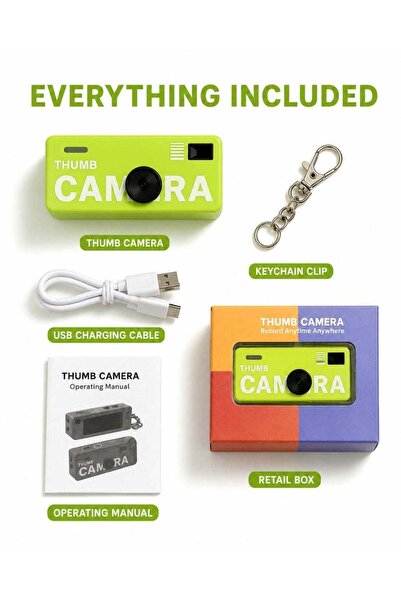 Generic Mini Thumb Camera with Screen, Keychain Clip, USB Rechargeable & Memo...