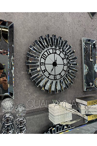 QUAL 3’lü 65 cm PİYANO SAAT VE 25*70 CM GÜMÜŞ AYNALAR SET