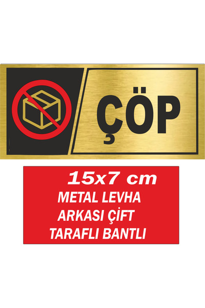 sıradışıhediyem Trash Warning Sign Has Double-Sided Tape on the Back. 15X7 cm...