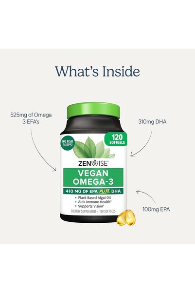 Zenwise Health Vegan Omega-3 with Life's Omega, 120 Softgels
