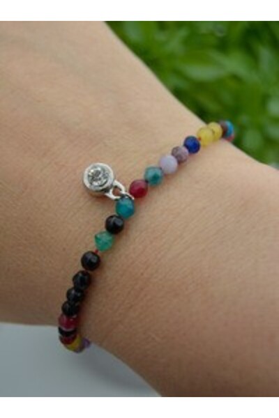 Stoneage 5 mm Mixed Jade Bracelet - Multicolor -