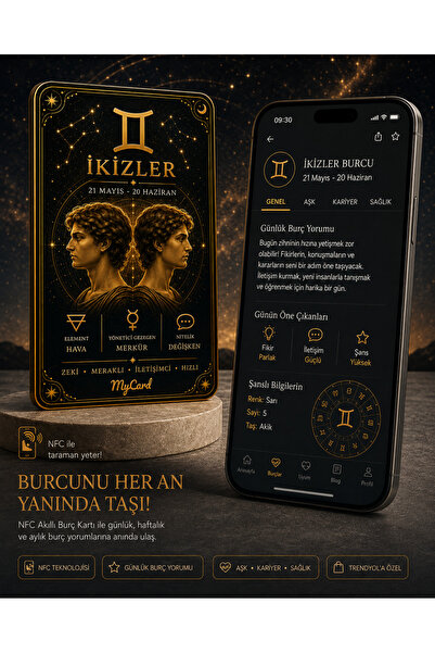 İkizler Burcu NFC Akıllı Burç Kartı - Günlük Burç Profili