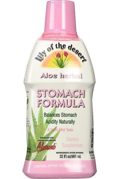 Lily Of The Desert Stomach Formula, Organic Aloe Vera Juice with Slippery Elm...