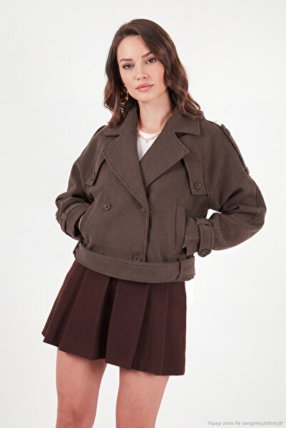 Lela Cotton Regular Fit Soft Textured Cashmere Short Coat Women's Coat 6810286