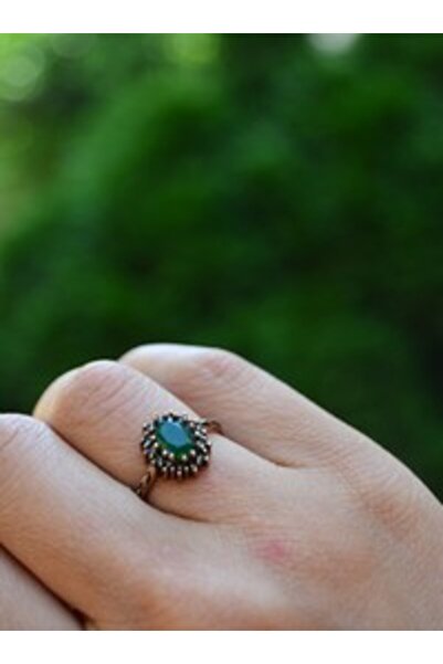 Stoneage Root Emerald Bronze Ring - Green -