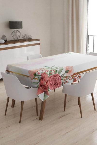 TakÇalıştır Tablecloth, Digital Printed Single Tablecloth, Patterned Stain-Re...