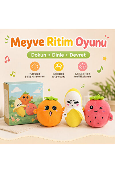 Vavdiyo Temas Edince Ses Çıkaran Peluş Oyuncak - Melodili Meyve Ritim Oyunu