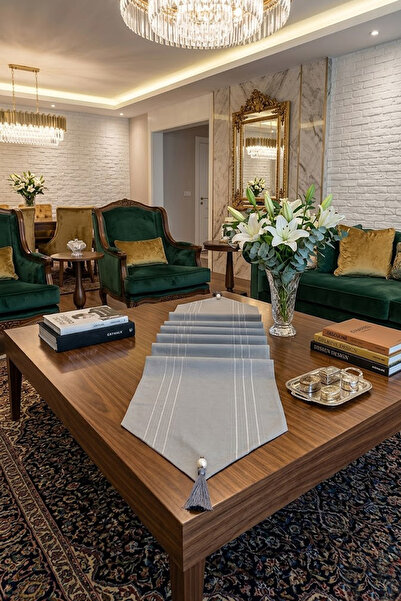 Bezos Striped Single Runner, Colber Single Runner 40X140Cm Gray