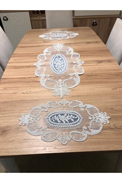 Bezos Living Room Set Lacy Runner Set Three Piece