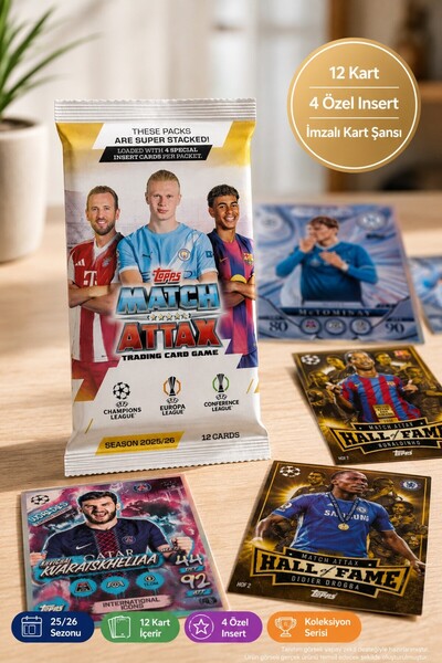 Topps بطاقات لاعبي كرة القدم في الاتحاد الأوروبي لكرة القدم 25/26 من ماتش أتا...
