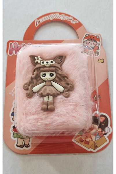 Modellino Çanta Kartelalı 3D Figürlü Mini Tüylü Peluş Not Defteri 6x7cm Renkl...