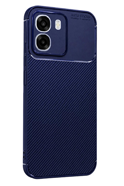 Oppo Oppo A6T 5G Uyumlu Auto Focus Karbon Kapak - Lacivert