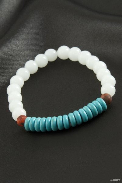 ZERO LAND Concepta Turquoise Ceyt Natural Stone (10316) Bracelet White