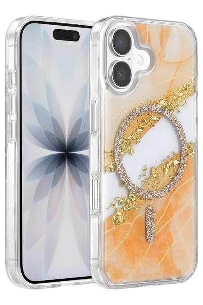 Hobibahçem غطاء Onegif Apple iPhone 17 المتوافق مع Lotus Silvery Magsafe - بر...