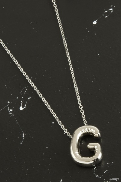 ZERO LAND CONCEPTA "G" Letter Balloon Necklace (214534) Silver Color