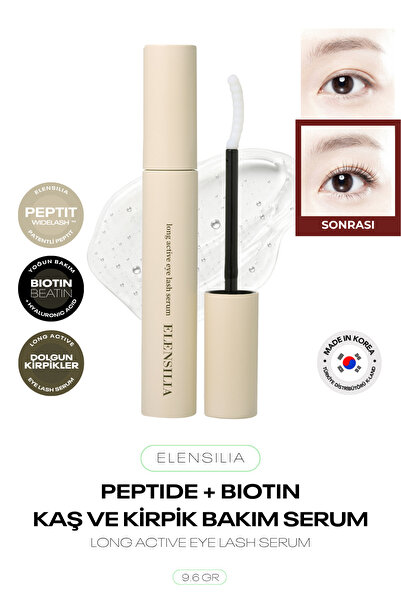 ELENSILIA Peptit İçeren Besleyici Ve Güçlendirici Kaş Kirpik Serumu Long Active Eyelash Serum