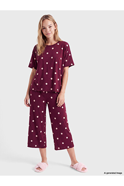 LC Waikiki Polka Dot Women's Capri Pajama Set