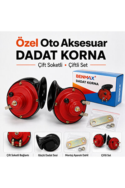 Adıfeks 12V Dadat Korna Çift Soketli Çift Fişli Salyangoz Tip Çiftli Set Mont...