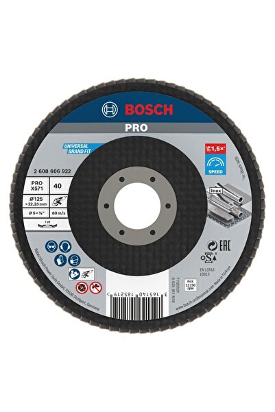 Bosch Disc lamelar PRO X517 pentru oțel/oțel inoxidabil, unghiular, 125x22.23...