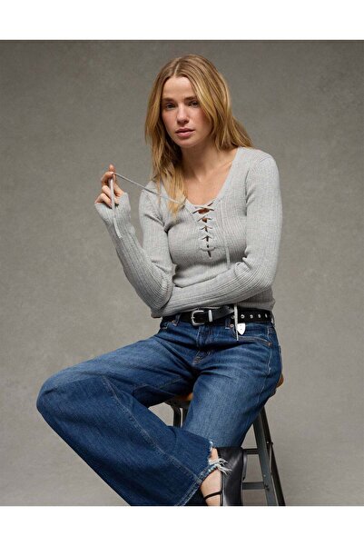 AMERICAN EAGLE AE Lace-Up Sweater