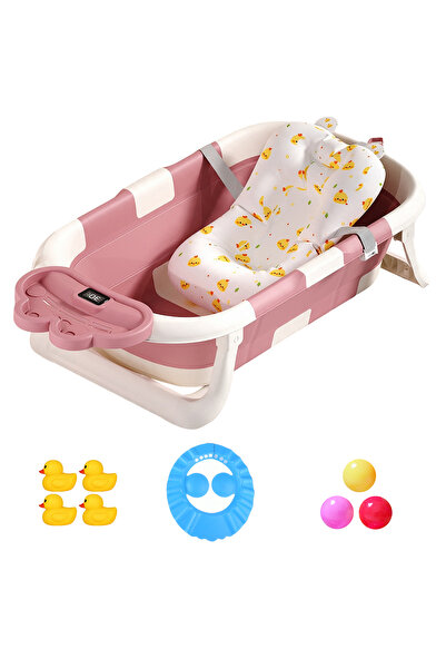 BYBEO 10PCS Baby Bath Tub, Collapsible Baby Bathtub with Temperature Sensing ...