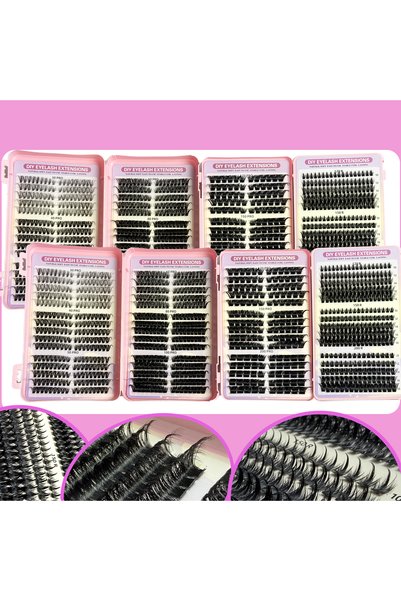 Choice D SDZ-2 45rows 880 Cluster Lash Extensions 10D-100D with Lash Peaks, F...