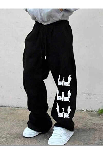 JANTIL MODA Unisex Μαύρο Φούτερ 3 τεμαχίων με γοτθικό σχέδιο με στάμπα, με φα...