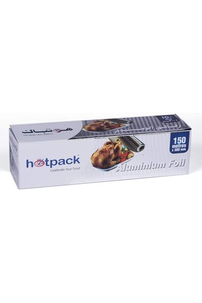 Hotpack لفة رقائق ألومنيوم للاستخدام مرة واحدة - 30 سم × 150 متر - 1 لفة