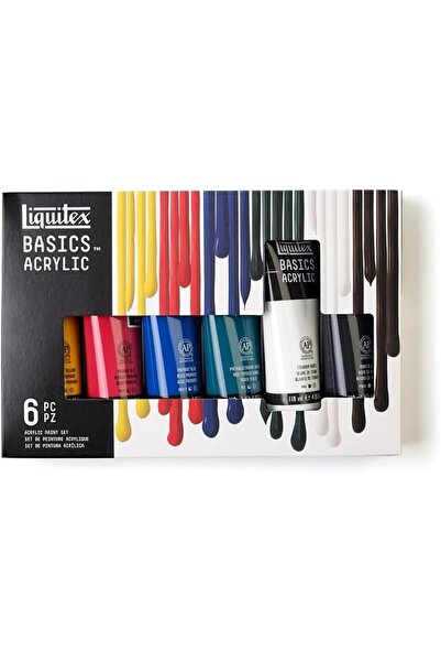 Liquitex مجموعة ألوان أكريليك من باسيكس، 6 أنابيب سعة 118 مل، ألوان متنوعة، 3...