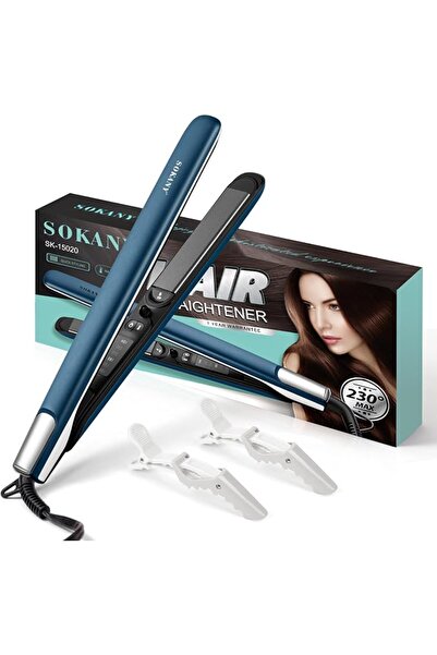 SOKANY Hair Iron Straightener Up to 230° Digital 5 Heat Settings Hair iron wi...